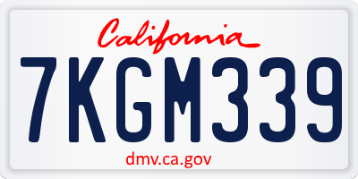 CA license plate 7KGM339