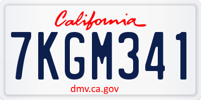 CA license plate 7KGM341
