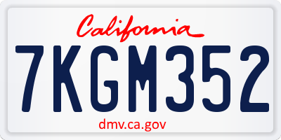 CA license plate 7KGM352