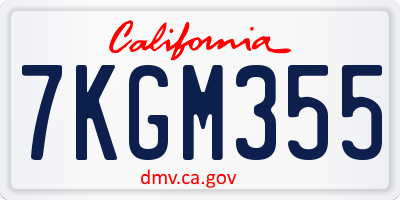 CA license plate 7KGM355