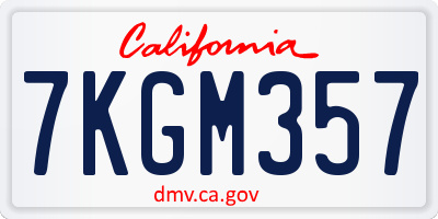 CA license plate 7KGM357