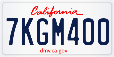 CA license plate 7KGM400