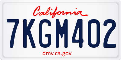 CA license plate 7KGM402