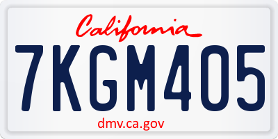 CA license plate 7KGM405