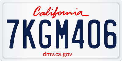 CA license plate 7KGM406
