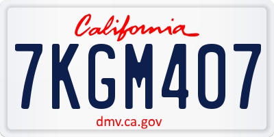 CA license plate 7KGM407
