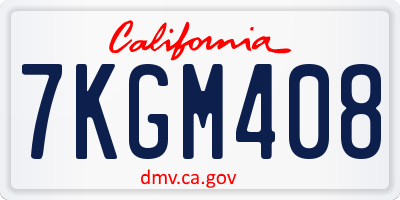 CA license plate 7KGM408
