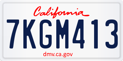 CA license plate 7KGM413