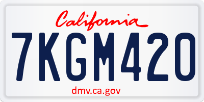 CA license plate 7KGM420