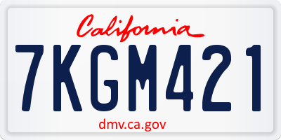 CA license plate 7KGM421
