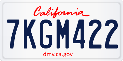 CA license plate 7KGM422