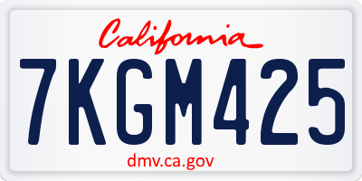 CA license plate 7KGM425