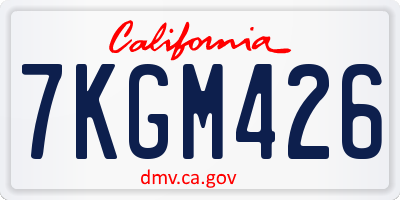 CA license plate 7KGM426