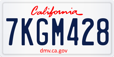 CA license plate 7KGM428