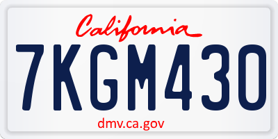 CA license plate 7KGM430