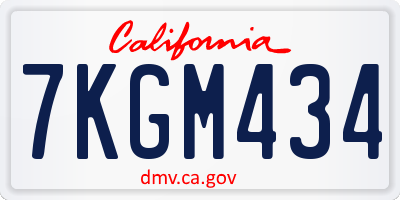CA license plate 7KGM434