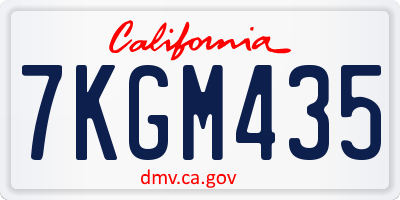 CA license plate 7KGM435