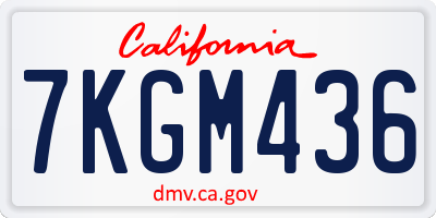 CA license plate 7KGM436