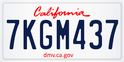 CA license plate 7KGM437