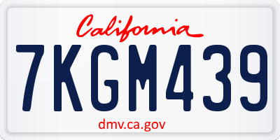 CA license plate 7KGM439