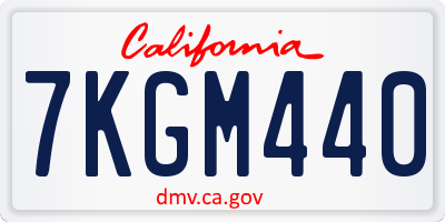 CA license plate 7KGM440