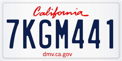 CA license plate 7KGM441