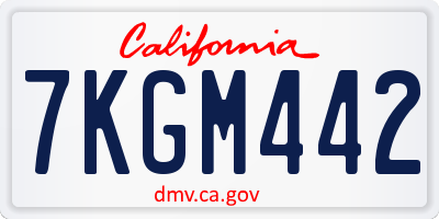 CA license plate 7KGM442