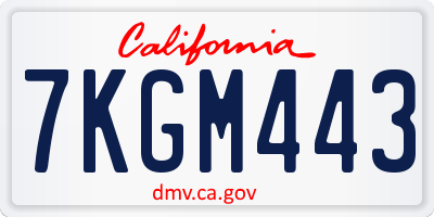 CA license plate 7KGM443