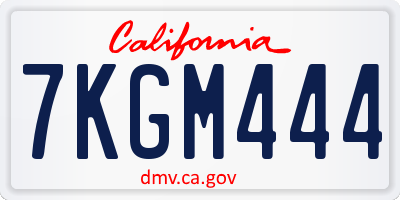 CA license plate 7KGM444