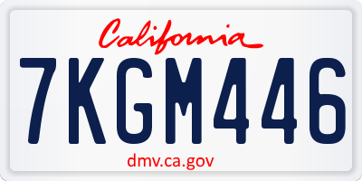CA license plate 7KGM446