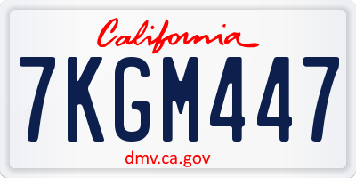 CA license plate 7KGM447