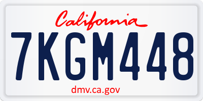 CA license plate 7KGM448