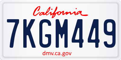 CA license plate 7KGM449