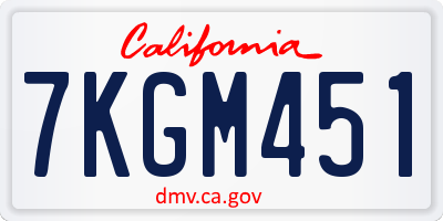 CA license plate 7KGM451