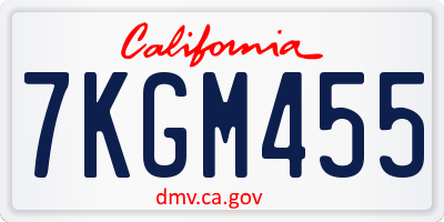 CA license plate 7KGM455