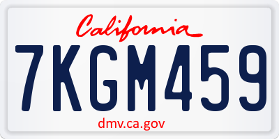 CA license plate 7KGM459