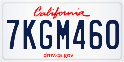 CA license plate 7KGM460