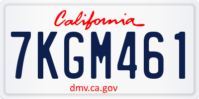 CA license plate 7KGM461