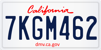 CA license plate 7KGM462