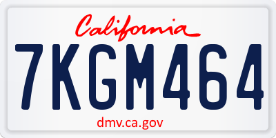 CA license plate 7KGM464