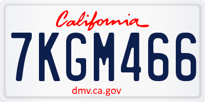 CA license plate 7KGM466