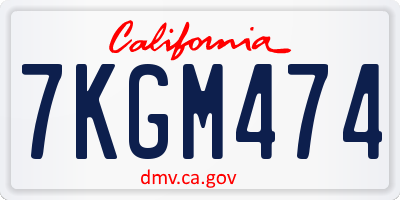 CA license plate 7KGM474
