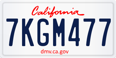 CA license plate 7KGM477