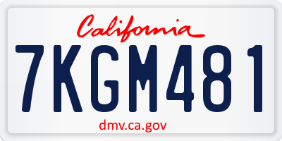CA license plate 7KGM481