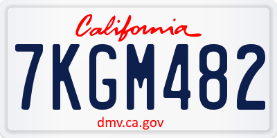 CA license plate 7KGM482