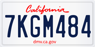 CA license plate 7KGM484