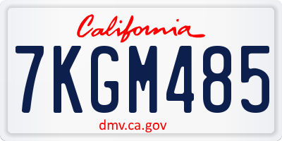 CA license plate 7KGM485