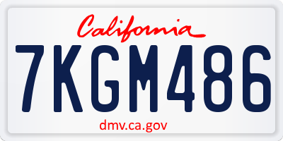 CA license plate 7KGM486