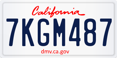CA license plate 7KGM487