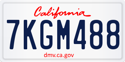 CA license plate 7KGM488
